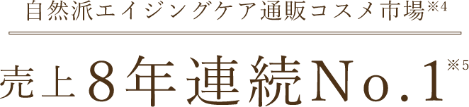 自然派エイジングケア通販コスメ市場 売上8年連続No.1