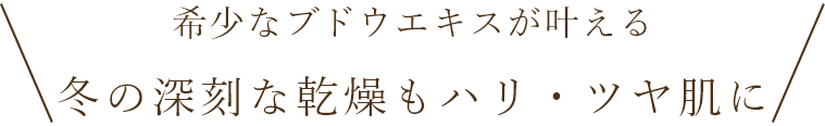 冬季限定の美容液オイル　希少なブドウエキスが叶える冬の深刻な乾燥もハリ・ツヤ肌に