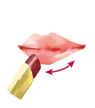 唇に直接塗るか、またはお手持ちのリップブラシに取ってお使いください。
