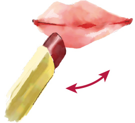 2.唇に直接塗るか、お手持ちのリップブラシに取ってお使いください。