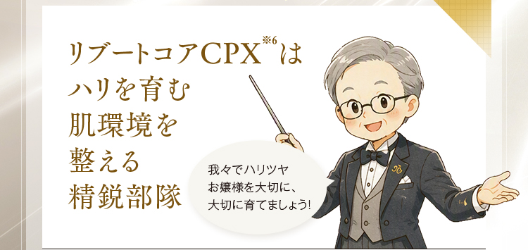 リブートコアCPX※6はハリを育む 肌環境を整える 精鋭部隊