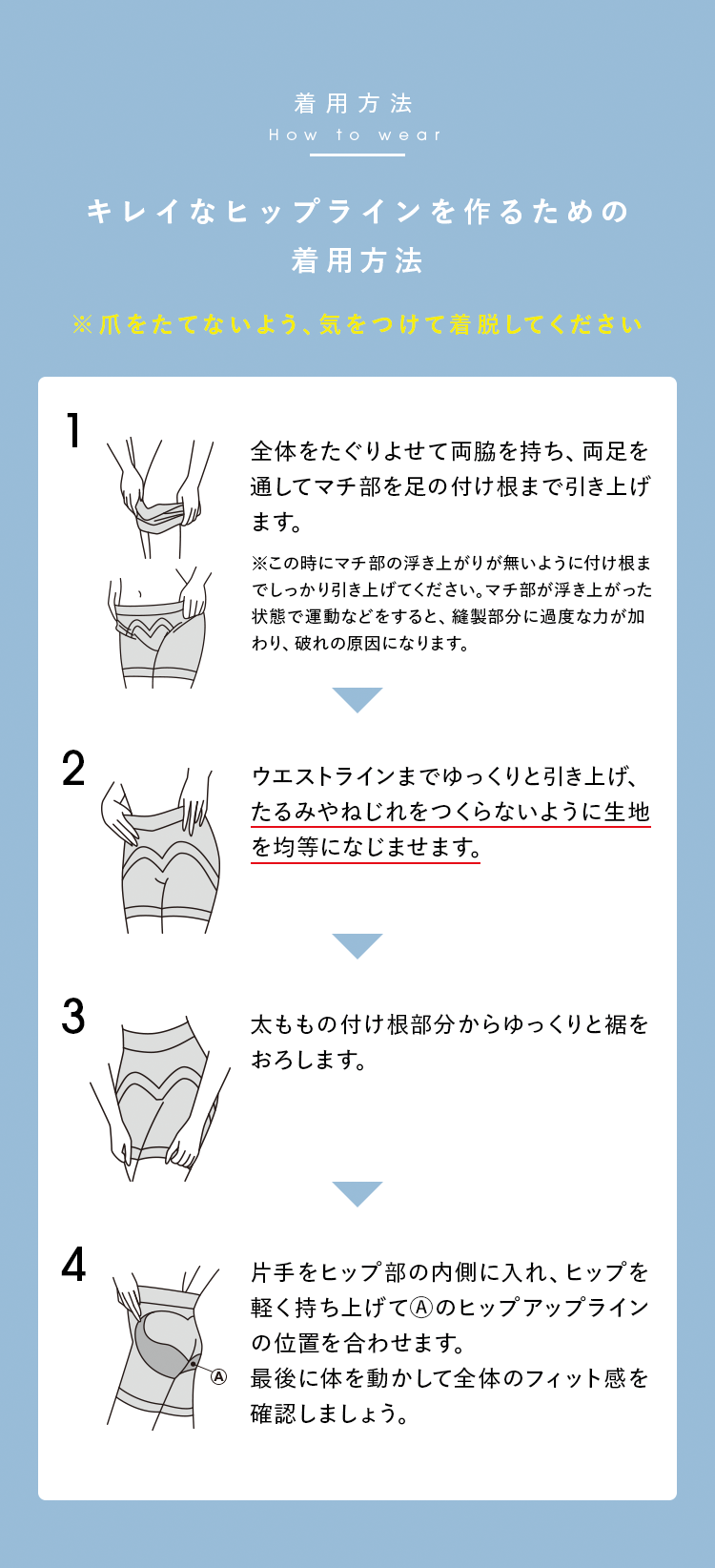 キレイなヒップラインを作るための着用方法