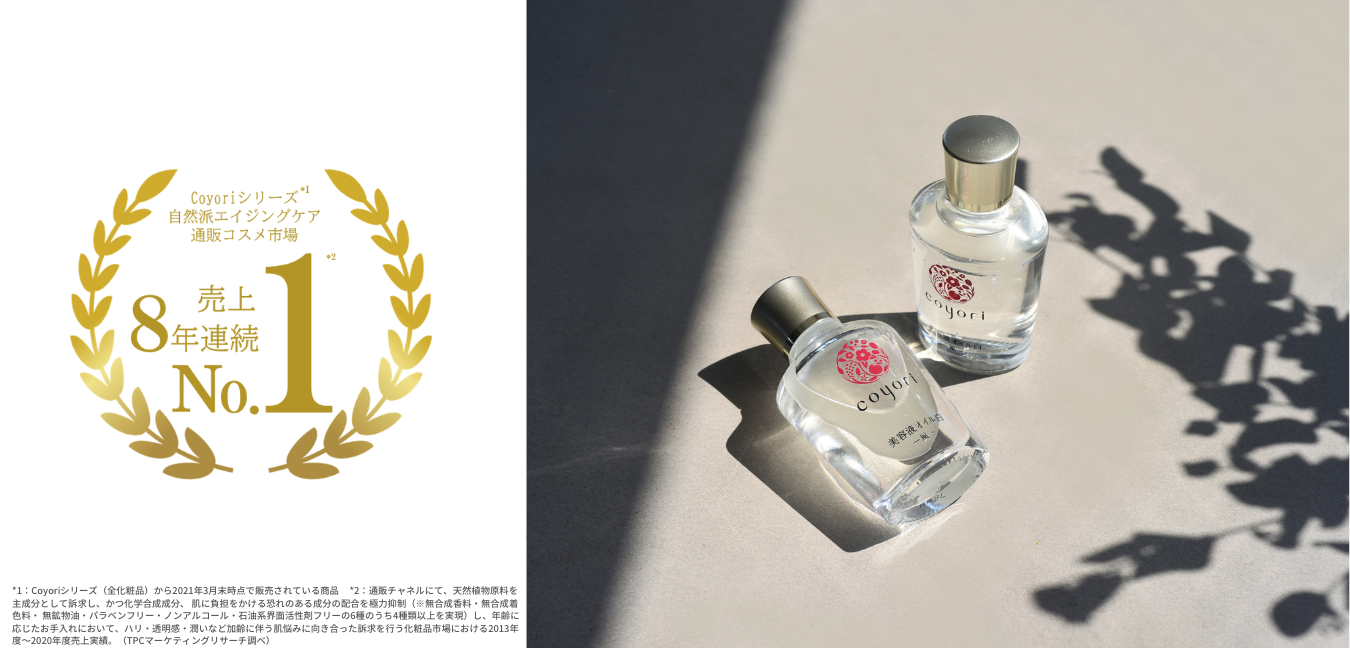 自然派エイジングケア通販コスメ市場で8年連続売上No1