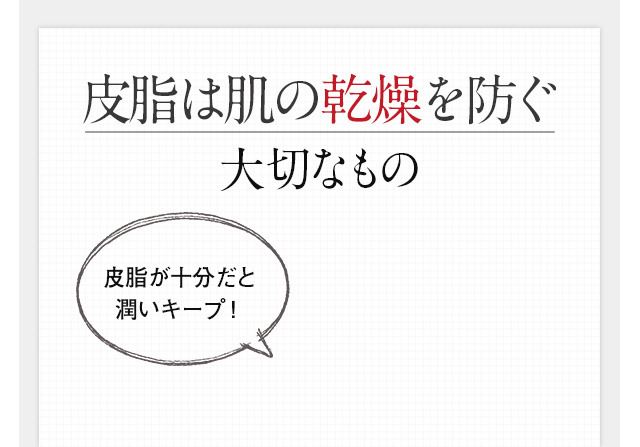 皮脂は肌の乾燥を防ぐ大切なもの