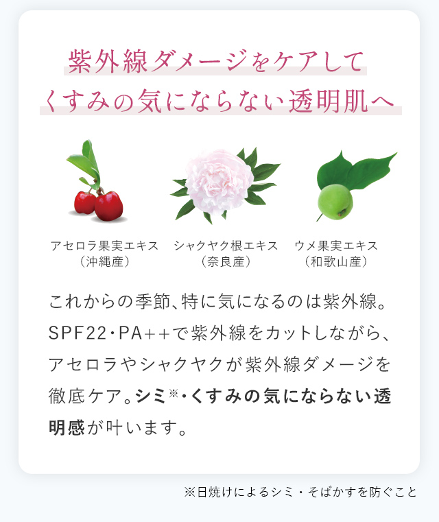 紫外線ダメージをケアしてくすみの気にならない透明肌へ