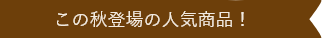 この秋登場の人気商品！