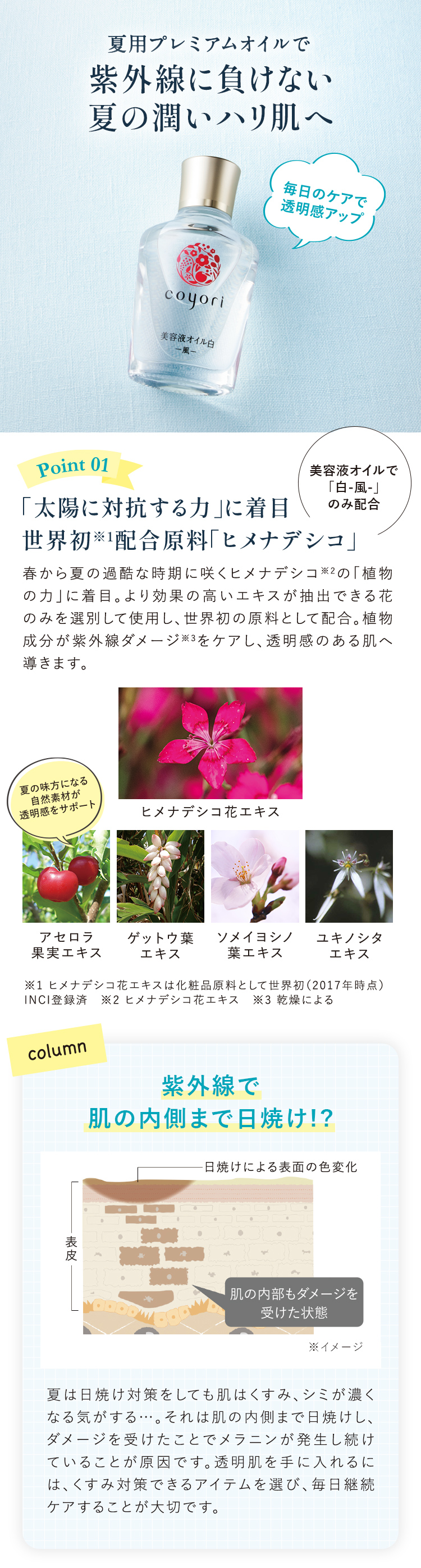 夏用プレミアムオイルで紫外線に負けない夏の潤いハリ肌へ