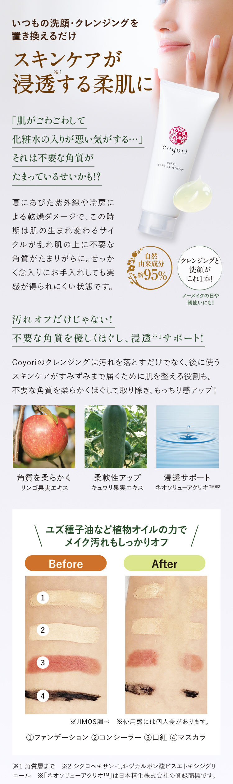 いつもの洗顔・クレンジングを置き換えるだけ スキンケアが ※1 浸透する柔肌に