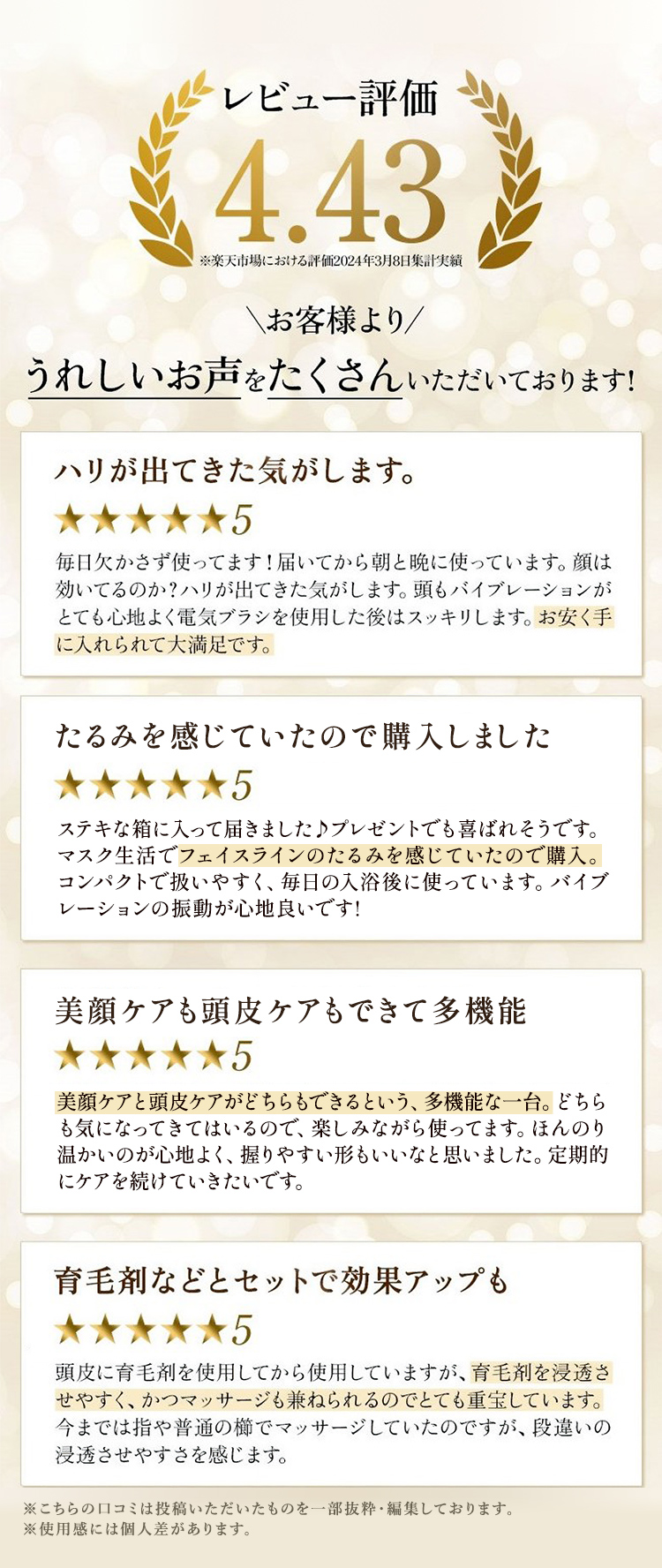 レビュー評価4.43