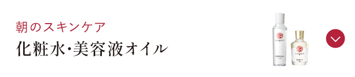 朝のスキンケア 化粧水・美容液オイル