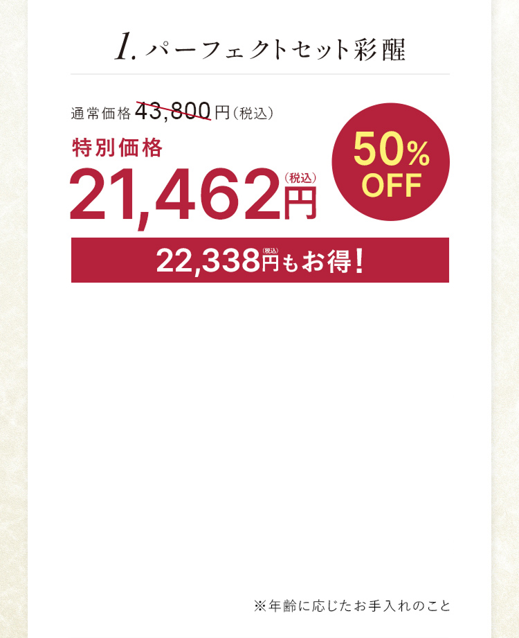 1. パーフェクトセット彩醒