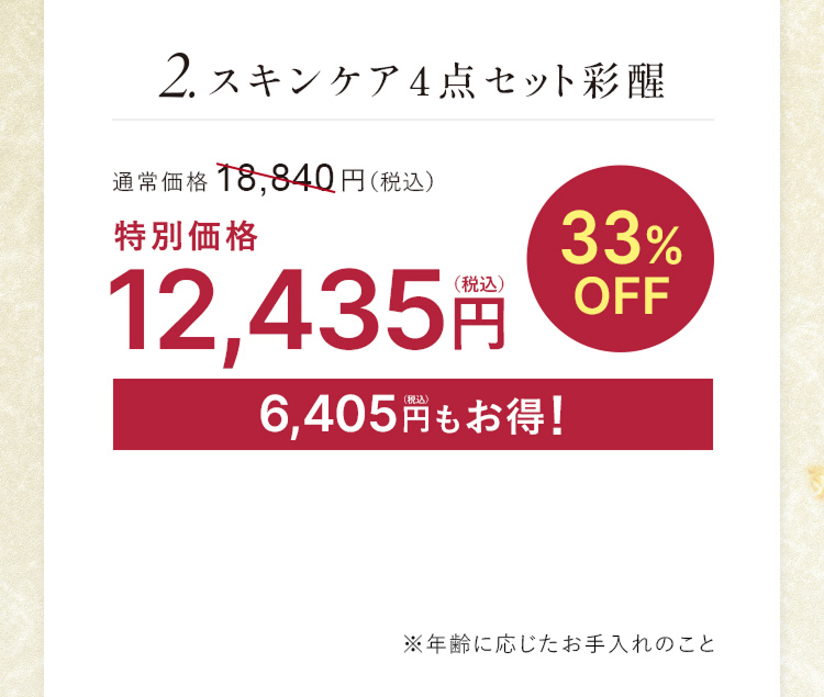 2. スキンケア4点セット彩醒
